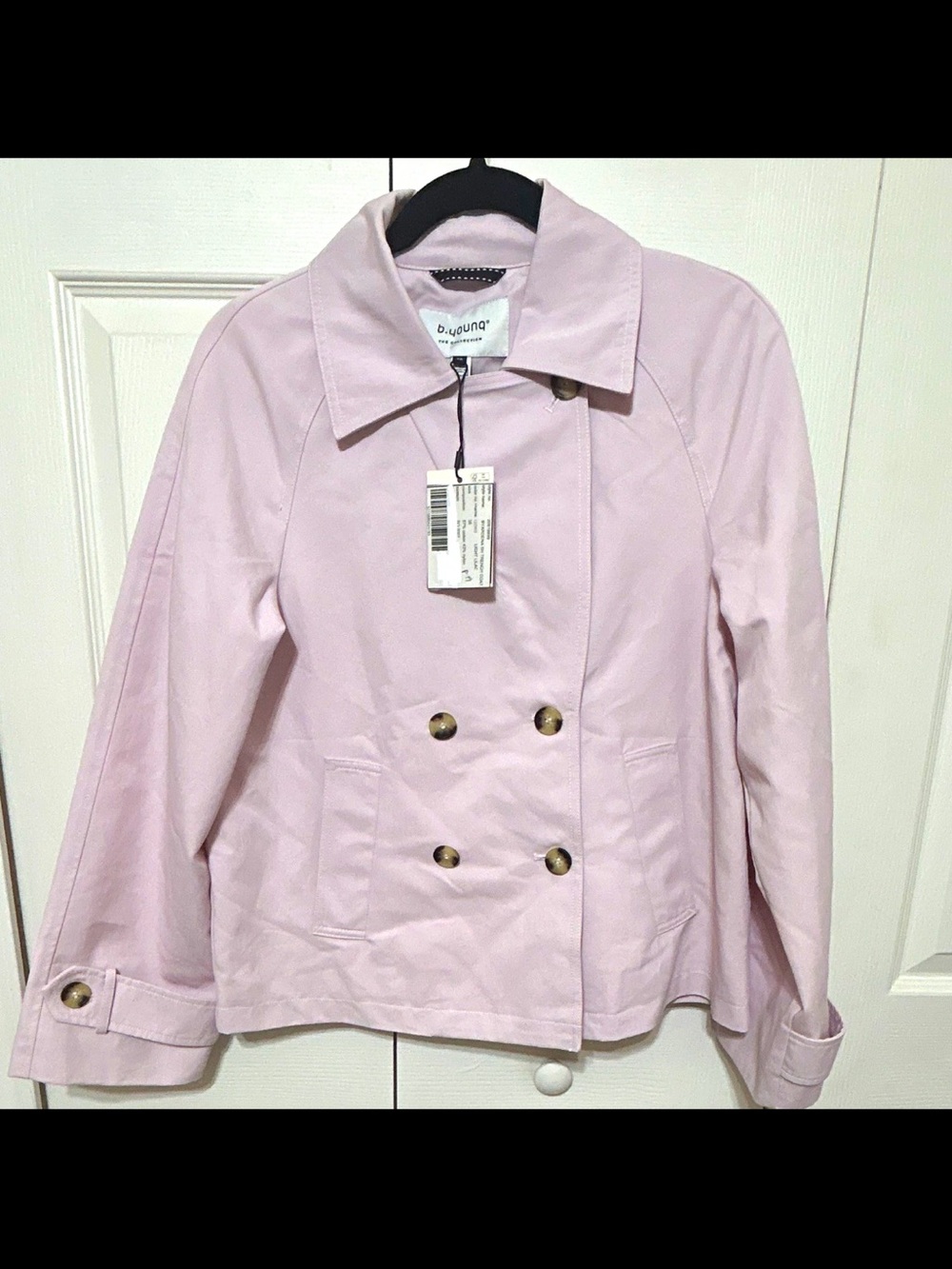 B.young a new day Blush Pink Double-Breasted Pea Coat